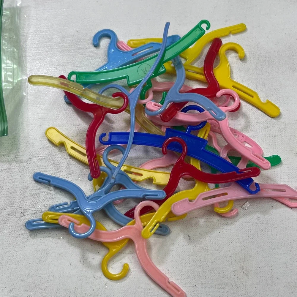 Vintage Doll Clothes Hangers Lot Ginny Mixed Colors Plastic Miniature 20+ Piece